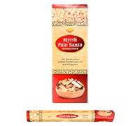 Aromasenses | Incienso Mirra Palo Santo Hexagonal Sac | Caja de 6 Tubos con 20 Varillas