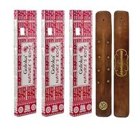 Aromasenses | Incienso Nature's Rose Goloka | Pack 3 Cajetillas (15g c/u) + Tablilla Portainciensos Aromasenses | Incienso Artesano para Meditación, Aromaterapia y Relajación | Sin Químicos