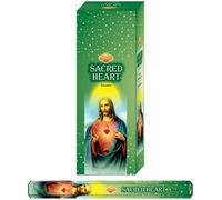 AROMASENSES | Incienso Sagrado Corazón de Jesús Sac | Caja de 6 Tubos Hexagonales con 20 Varillas | Fragancia para la Veneración, Protección del Hogar y la Sanación Emocional | Incienso de La India