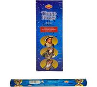 AROMASENSES Incienso Tres Reyes Sac | Caja de 6 Tubos Hexagonales con 20 Varillas | Notas de Olíbano y Mirra y Fondo Dulce Que Simboliza el Oro - Majestuosidad y Espiritualidad | Incienso de La India
