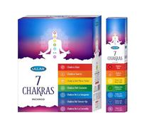 Aromasenses.- Incienso Ullas 7 Chakras | Caja Completa con 12 cajetillas x 7 Modelos con 5 Sticks Cada uno | Total 420 Varillas (7 Chakras)