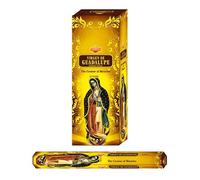 Aromasenses | Incienso Virgen de Guadalupe Hexagonal Sac | Caja de 6 Tubos con 20 Varillas