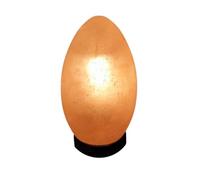 AROMASENSES | Lámpara de Sal del Himalaya Natural 100% | Hecha a Mano, con Base de Madera, Cable y Bombilla de 14W | Lámpara de Mesita de Noche Relajante, Purifica y Descontamina el Aire | HUEVO