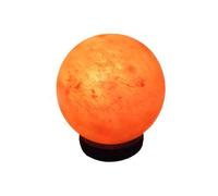 AROMASENSES | Lámpara de Sal del Himalaya Natural 100% | Hecha a Mano, con Base de Madera, Cable y Bombilla de 14W | Lámpara de Mesita de Noche Relajante, Purifica y Descontamina el Aire | ESFERA