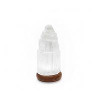 AROMASENSES | Lámpara de Selenita Natural 20 cm Catedral | Luz Ambiental Relajante | Limpieza Energética | Perfecta para Hogar, Yoga y Terapias Holísticas