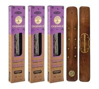 Aromasenses | Pack 3 Cajetillas de Incienso Orgánico Ullas Eucalipto + 1 Tablilla Aromasenses | Incineso 100% Natural y Ecológico | Aromaterapia con Hierbas Naturales | 25 gr. x 3 = 45 gr. |