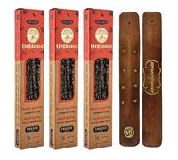 Aromasenses - Pack 3 Cajetillas de Incienso Orgánico Ullas Palo Santo + 1 Tablilla Aromasenses | Incineso 100% Natural y Ecológico | Aromaterapia con Hierbas Naturales | 25 gr. x 3 = 45 gr. |