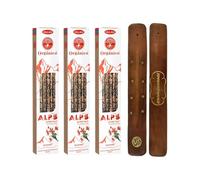 Aromasenses | Pack 3 Inciensos Ullas Alps Tulipan Alpino | Incineso 100% Natural y Ecológico | Aromaterapia con Hierbas Alpinas | Incienso Orgánico + 1 Tablilla de Madera