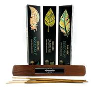 Aromasenses.- Pack 3 Unidades Incienso Natural Organico Banjara 15 Gramos Cada Cajetilla + 1 Tablilla Aromasenses (Romero-Jazmin-Ruda)