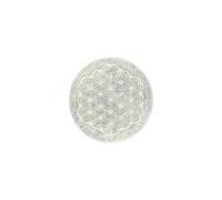 AROMASENSES | Placa de Selenita Natural Flor de la Vida Grabada | Base para Minerales y Cristales | Decoración Espiritual, Reiki y Geometría Sagrada