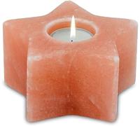 Aromasenses | Portavelas de Sal del Himalaya Estrella 1,8 Kg Aprox | Punjab Pakistan | 100% Natural | Hecho a Mano | Decoración | Relajación | Meditación