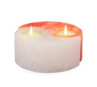 Aromasenses | Portavelas de Sal del Himalaya Yin Yang 1,5 Kg Aprox | Punjab Pakistán | 100% Natural | Hecho a Mano - Decoración - Relajación - Meditación