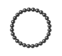 AROMASENSES | Pulsera Elástica de Hematite 6 mm | Minerales Naturales Esotéricos | Amuleto de Fuerza y Equilibrio