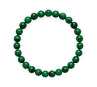 AROMASENSES | Pulsera Elástica de Malaquita 8 mm | Minerales Naturales Esotéricos | Amuleto de Protección y Transformación