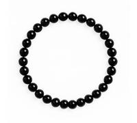 AROMASENSES | Pulsera Elástica de Ónix Negro 6 mm | Minerales Naturales Esotéricos | Amuleto de Energía y Defensa Espiritual