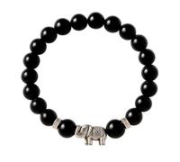 AROMASENSES | Pulsera Elástica Elefante 8 mm | Minerales Naturales Esotéricos | Amuleto de Fortaleza y Buena Suerte