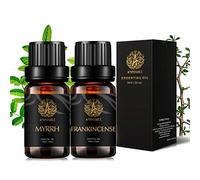 Aromaterapia aceite esencial set para Diffuser- incienso, mirra aceite esencial, 100% pura Resinoso aceite esencial set, 2x10ml Grado Terapéutico incienso aceite kit para humidificador, casa, masaje