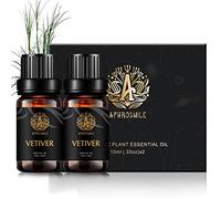 Aromaterapia aceites esenciales de vetiver Kit, 100% puro aceites esenciales de vetiver Perfume Set, 2*10 ml de grado terapéutico Vetiver Aromaterapia aceites esenciales fragancia fijada para difusor