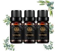 Aromaterapia aceites esenciales de vetiver set,100% puro aceites esenciales de vetiver scent Kit,3*10 ml de Grado Terapéutico Vetiver aromaterapia aceites esenciales de la fragancia fijó para difusor