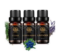 Aromaterapia Cedar aceite esencial set para difusor, 3x10ml 100% puro lavanda aceite esencial Kit para humidificador- lavanda, cedro, enebro Berry aceite set, aromaterapia baya de enebro Aceites Kit