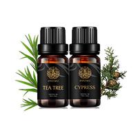 Aromaterapia Cypress aceite esencial set para difusor, 2x10ml 100% puro árbol de té Aceites Esenciales Kit para Humidifier-Cypress,árbol de té aceites, puro árbol del té aceite Kit, Ciprés aceite set
