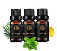 Aromaterapia Cypress aceite esencial set para difusor, 3x10ml 100% puro limón Aceite esencial kit para Humidifier- limón, ciprés, menta aceite esencial set, aromaterapia menta aceites esenciales Kit