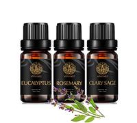 Aromaterapia eucalipto aceite esencial set para difusor, 3x10ml 100% puro salvia aceite esencial Set para humidificador-salvia,eucalipto,romero Aceites Esenciales Kit, aromaterapia romero aceites Kit