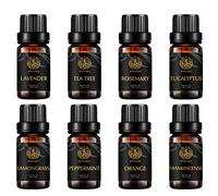 Aromaterapia incienso aceites esenciales set para Difusores, Humidificador - 100% puro menta, naranja, eucalipto, lavanda, incienso, romero, hierba de limón, árbol de té aceite perfumado Set 8x10ml