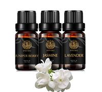 Aromaterapia jazmín aceite esencial set para difusor,3x10ml 100% puro lavanda aceite esencial Kit para humidificador-jazmín,lavanda,bayas de enebro aceites set,aromaterapia baya de enebro Aceites Kit