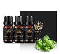 Aromaterapia Mandarina aceite esencial set para difusor, 3x10ml 100% puro Albahaca Aceite Esencial Kit para humidificador - mandarina, albahaca, pimienta Negro aceites set, pimienta Negro Aceites Kit