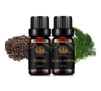 Aromaterapia Negro Pimienta Aceite esencial set para difusor, 2x10ml 100% puro hinojo aceites esenciales Kit para humidificador-Negro pimienta,hinojo aceites, puro hinojo aceite,pimienta Negro aceite