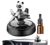 Aromaterapia Para Coche - Ambientador Solar Con Difusor De Aromaterapia Para Coche - Eliminador de Olores Giratorio Panda y Avión Recargable, Fragancia Duradera para Automóvil, Camioneta y Furgoneta