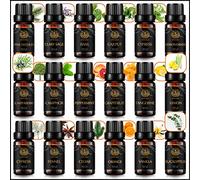 Aromaterapia Pomelo Aceites esenciales set por difusor, 100% puro aceite esencial kit para humidificador-18 tipos de ciprés, hinojo, cedro, naranja, vainilla, eucalipto, alcanfor...Aceite esencial Set