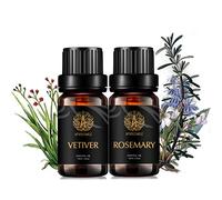 Aromaterapia romero aceite esencial set para difusor, 2x10ml 100% Pure Vetiver aceites esenciales Kit para Humidifier- romero, vetiver aceites esenciales, puro vetiver aceite Kit, romero aceite set