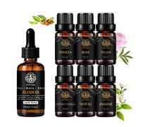 Aromaterapia vainilla aceite esencial set con aceite base para masaje, 100% puro jojoba aceite esencial, 7x10ml 100% puro Peony aceites Set - Rose, jazmín, vainilla coco, neroli aceites para Difusor