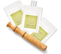 Aromatherapy Inhaler, Smoking Cessation Inhaler Stick, Natural Wooden Aromatherapy Diffuser, with 3 Packs of Blank Cotton Cores, Portable and Reusable, Suitable for Home, Office and Travel