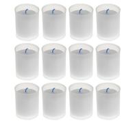 AROMATIS - Lote 12x Velas Blancas 6,5 x 4,7(Ø) cm (2,56 x 1,85 In.) - Velón Votivo Sin Olor - Vela Litúrgica Deseos - Duración 24 horas - Parafina Vegetal