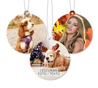 Aromatizador de aire personalizado para coche - Aromatizadores de aire con foto a doble cara, fragancias divertidas para coche con imagen/logotipo, retrato de perro, aniversario (Redondo)