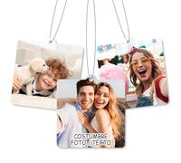 Aromatizador de aire personalizado para coche - Aromatizadores de aire con foto a doble cara, fragancias divertidas para coche con imagen/logotipo, retrato de perro, aniversario (Cuadrado)