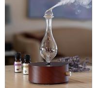 ArOmis Nebulizador de aceites esenciales de vidrio premium, difusor sin agua para aromaterapia, difusor de aceite hecho a mano, base de madera, sin plástico, sin calor, sin batería, sin LED, Solum Nox