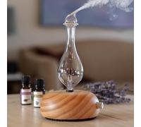 ArOmis - Nebulizador de aceites esenciales de vidrio premium, difusor sin agua para aromaterapia, difusor de aceite hecho a mano, base de madera, sin plástico, sin calor, sin batería, sin LED, Orbis