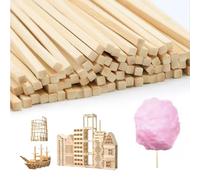 AROMUJOY 250 Piezas Palitos de Madera, 400 x 4 x 4 mm Palos Cuadrados de Madera, Varillas de Bambú para Manualidades, Listones de Bambú Natural para Bricolaje Modelismo Decorar