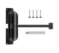AROMUJOY Cierrapuertas Automatico, Cierrapuertas Muelle Ajustable Silencioso, Cierra Puertas Automático de Alliage de Zinc con Varilla de Ajuste y Tornillos, para Comercial y Hogar Puerta, Negro