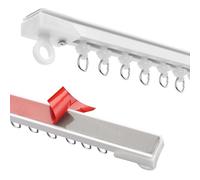 AROMUJOY Riel de cortina autoadhesivo para techo o pared, 6 x 40 cm/240 cm, riel de cortina sin taladrar ni tornillos, barra de cortina sin taladrar para caravana, cortina de ducha, armario, separador