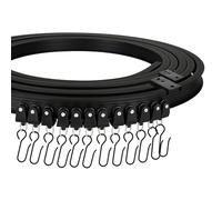 AROMUJOY Riel de cortina de techo flexible, 5 metros/16,4 pies, montaje en techo con ruedas silenciosas, riel de techo curvado, riel de cortina de techo para ventana, cortina de ducha, hospital