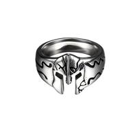 Aroncent Anillo para hombre Sparta Apocalipsis: Gothic Punk Maskenring Damenring Schmuck Kriegsritter des Armageddon Kreuzzug Doom Viking Bandring, 57(18.1), Acero inoxidable, Sin piedras preciosas