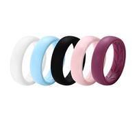 Aroncent Anillos de boda de silicona para hombre y mujer: juego de 4/5 piezas de goma transpirable anillos de boda anillos de compromiso para deporte entrenamiento fitness, 59(18.8), Silicona, Sin