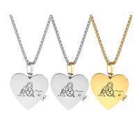 Aroncent Collar con libro de corazón para nieta: 3 piezas de acero inoxidable con minilibro plegable para abrir, elegante cadena de corazón con patrón de abrazo, joyas de abuela, regalo para niñas y