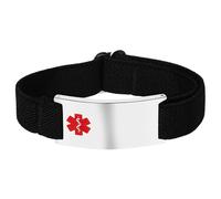 Aroncent Pulsera de alarma médica para hombre y mujer, de acero inoxidable, con grabado para enfermedades cardíacas, epilepsia, autismo, diabetes, emergencias, Eine Grösse, Acero inoxidable, No es una