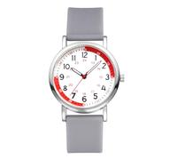 Aroncent Reloj de enfermera con calculadora de pulso: reloj de pulsera analógico de cuarzo de 24 horas profesional médico con correa de silicona y caja plateada para mujeres trabajadoras sanitarias